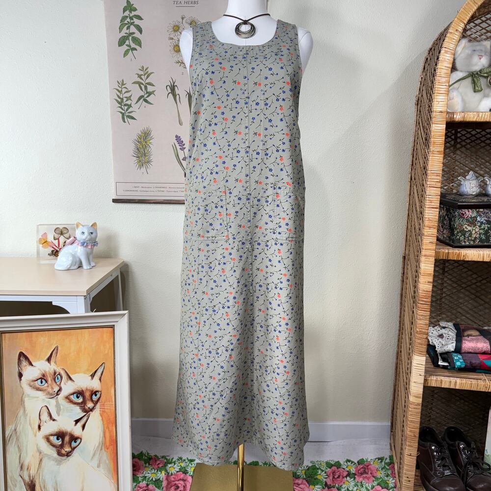 Vintage 90s Floral Maxi Jumper Dress Cottage Grunge Farmers Daughter Modest M